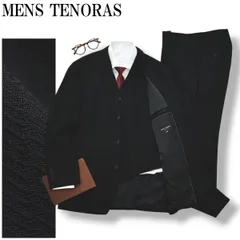 メンズ ティノラス MENS TENORAS シングル 3B 3ピース スーツ セットアップ 上下 テーラードジャケット スラックスパンツ ジレベスト 通年 L ブラック メンズのサムネイル