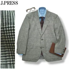 ジェイプレス J.PRESS リネン ウール グレンチェック シングル 段返り3B テーラードジャケット ブレザー アンコンジャケット トラッド アメトラ ビジネス カジュアル 春夏 メンズ