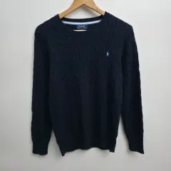 S ポロラルフローレン ネイビー ケーブルニット