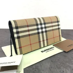 534 送料込み！ 未使用品 BURBERRY 長財布 ヴィンテージ チェック ベージュ タグ付き 縦型