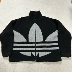 アディダス ビックロゴ フリース ジップアップ フリース ジャケット xl