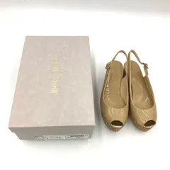 【未使用保管品】ジミーチュウ ウェッジソール サンダル エナメル ベージュ 34 21.5cm