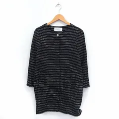 ビームスライツ BEAMS Lights コート アウター ノーカラー ツイード ポケット 36 ネイビー /ST34