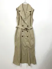 SAISON DE PAPILLON セゾンドパピヨン 定価7990円 ノースリーブマーメイドトレンチ風 ワンピース sizeS/ベージュ ■■レディース