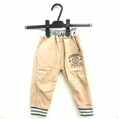 子供服 ベビー パンツ ボトムス 英字 文字プリント ロング 80 ベージュ グレー 薄茶 灰 /MT18 N