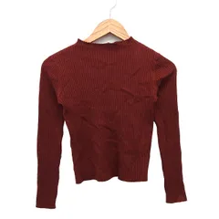 スピック&スパン Spick&Span リブニット セーター ショート丈 シンプル モックネック 長袖 ウール 毛 ブラウン 茶 /HT31