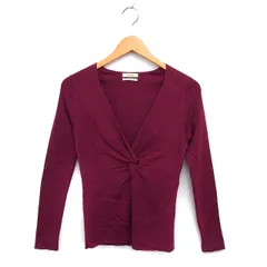 デプレ DES PRES トゥモローランド ニット カットソー ウール ギャザー プランジングネック リブ 長袖 1 紫 パープル /NT16