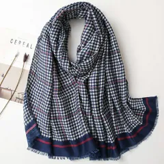 千鳥柄 ストール 大判 グレンチェック ネイビー レッド メンズ レディース ユニセックス 防寒 通勤 通学 冬 春 軽い 柔らかい プレゼント バレンタイン ギフト 2026 新生活 普段使い おしゃれ チェック マフラー スカーフ