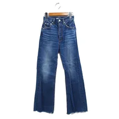 スライ SLY JEANS デニム ジーンズ フレア カットオフ 切りっぱなし ハイウエスト 23 ネイビー 紺 /FT13