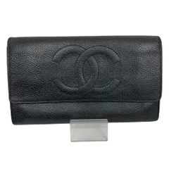 CHANEL シャネル 長財布 二つ折り長財布 キャビアスキン ブラック
