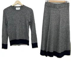 BEIGE(ベイジ) スカートセットアップ レディース美品  - グレー×ネイビー×白 ニット