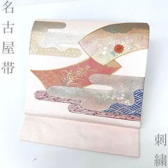 みけ※※様専用【名古屋帯 】塩瀬 高久空木 ろうけつ染め 薄ピンク 松