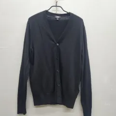 UNIQLO U ウール（ニューウール）ブラック カーディガン S（M）