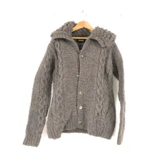 美品 ZUCCA ズッカ ZU33KO313 アランニット カーディガン M ウール100% 長袖 ジャケット アウター レディース AU3926B3 