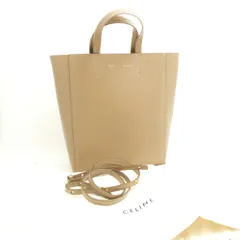美品 CELINE セリーヌ バーティカル カバ トートバッグ レザー トープ スモール 2way ショルダー レディース AU3918W2 