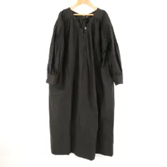 未使用 cloth&cross クロスアンドクロス スモックワンピース 1 M相当 コットン100％ ロング丈 レースアップ レディース AD1398A20 