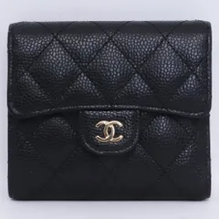 未使用 CHANEL クラシック スモール フラップ ウォレット キャビアスキンレザー ブラック AP0231 Y01588 C3906