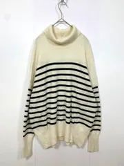 green label relaxing グリーンレーベルリラクシング ユナイテッドアローズ 3613-136-2375 定価7590円 ランドリー タートル ネック ニット ボーダー ニット セーター 白 ◇■レディース