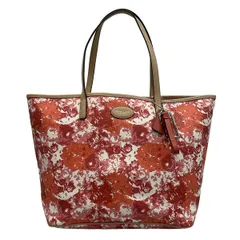 COACH(コーチ) トートバッグ メトロフローラルプリントトート F33001 ピンク×レッド×マルチ レザー