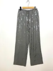新品 ZARA ザラ 7102/509/922 シルバー箔模様 リラックスワイド パンツ sizeXS/グレー  ■■レディース