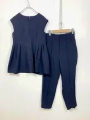 Apuweiser-riche アプワイザーリッシェ 22274010 オケージョン お呼ばれ 結婚式 パンツスーツ パールディティール セットアップ size2/紺 ■■レディース