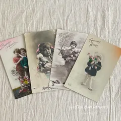 【特別価格】アンティーク ポストカード フランス直輸入 こども 古い絵葉書 ジャンクジャーナル 紙もの