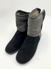 美品 Revontulet レボントゥレット スエード バイカラー ウエッジソール ショート ブーツ size23.5/黒ｘグレー ■■レディース