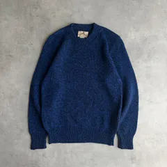 80s〜90s/EMS/ウールニット/メランジ/USA製/アメリカ製/プルオーバー/クルーネック/霜降り/杢/ブルー×ブラック/青×黒/jmaple