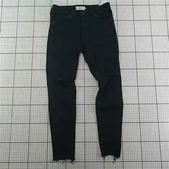 ◇ Θ アズールバイマウジー AZUL BY MOUSSY ダメージスキニーデニムパンツ ブラック系 M レディース E  【1601150007186】