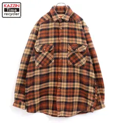 90s vintage チェック柄 ヘビーネル 長袖シャツ メンズ 表記L-TALLサイズ