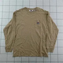 ◇ Θ ベンデイビス BEN DAVIS 長袖Tシャツ ポケット付き ベージュ系 メンズ L E  【1601150007667】