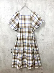 tocco closet トッコクローゼット 186-158609 サイドレースアップ デザインボリュームスリーブ ワンピース sizeM/茶 ■■レディース