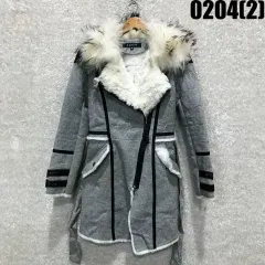 EGOIST ファー トリミング ロング コート m