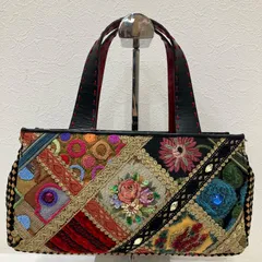 9256　Think Bee!　シンクビー！　ハンドバッグ　トートバッグ　ゴブラン織り　花柄　レディース　ブラック　黒　ゴールド　きれいめ　上品