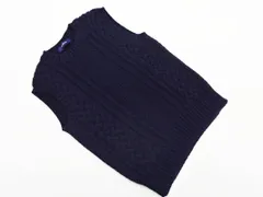 Ray BEAMS レイビームス ウール混 ケーブル編み ニット ベスト 紺 ◇■ レディース