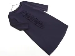 green label relaxing グリーンレーベルリラクシング ユナイテッドアローズ フリル Iライン ワンピース 紺 ◇■ レディース