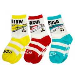 新品未使用 新幹線 ソックス キッズ 靴下 子供 電車 ドクターイエロー はやぶさ こまち クルーソックス 踏切 通園 通学 なりきり 3足セット