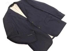 PAUL STUART ポールスチュアート ウール100% ストライプ テーラード ジャケット size50L/紺 ◇■ メンズ