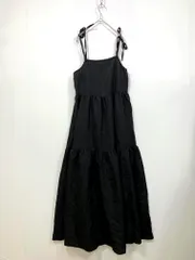 Louere ルエレ ポリエステル ティアード キャミソール ワンピース sizeL/黒 ■■レディース