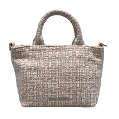 Maison de FLEUR(メゾンドフルール) ハンドバッグ - ライトピンク×ゴールド×白