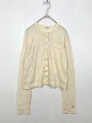 SALON adam et rop サロンアダムエロペ ウォッシャブル ウール クルーネック カーディガン sizeF/アイボリー ■■レディース