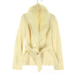 美品 Pinky＆Dianne ピンキーアンドダイアン 長袖 ウールコート 36 アイボリー レディース 古着