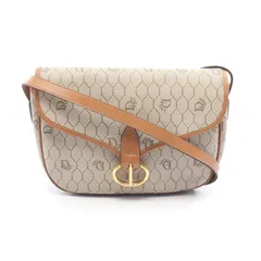 ディオール Dior ショルダーバッグ ハニカム アイボリー/ブラウン PVCコーティングキャンバス レザー ハニカム ショルダーバッグ レディース Used B