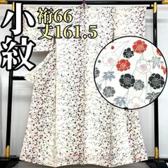 ☆【美品✨】夢工房 洗える着物 夏着物 絽楊柳 小紋 秋草模様 鳥の子色