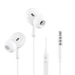 イヤホン 3.5mm有線 イヤフォン いやほん イヤホンマイク HiFi マイク付き スマートフォン 通話対応イヤフォン 通勤 ステレオイヤホン 音量調整 騒音低減 通話対応スマホ/PC 多機種対応 (ホワイト)