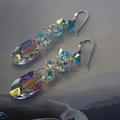 キラキラ カラー ピアス イヤリング チェーンドロップ 光沢 オシャレ レディース アクセサリー プレゼント パーティー 結婚式