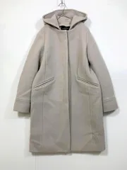 green label relaxing グリーンレーベルリラクシング ユナイテッドアローズ 3625-126-1382 定価27500円 KFC W 2WAY ノーカラー フード ロング コート size38/グレー ◆■レディース