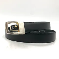 DIOR ディオール ベルト レザー 本革 黒 ブラック ロゴ バックル メンズ