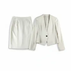 クードシャンス COUP DE CHANCE セットアップ スーツ ジャケット ノーカラージャケット スカート 裏地付き アイボリー 990991