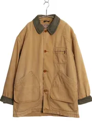 【お得なクーポン配布中!】 00s エルエルビーン ダック ハンティング ジャケット メンズ M / 古着 オールド カバーオール ハーフ コート ウール チェック ライナー付き